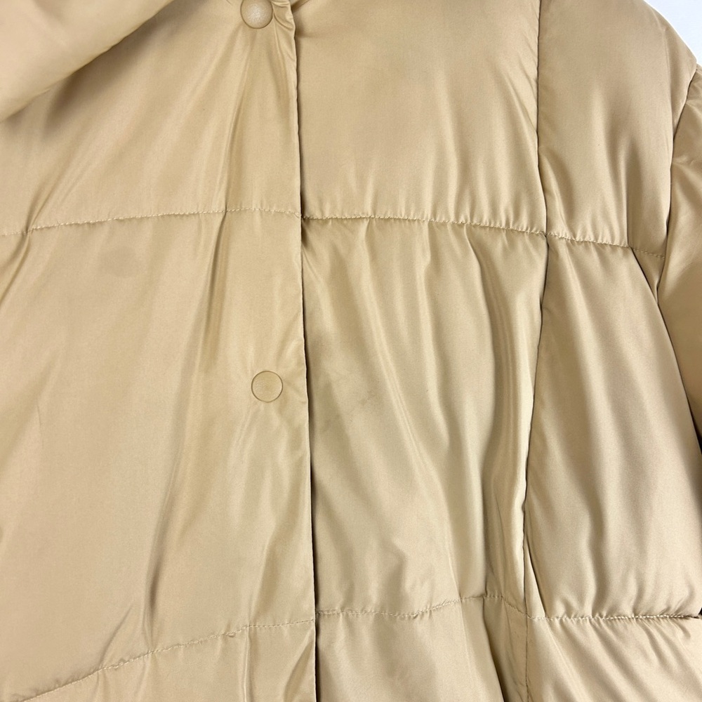 WHISTLES Camel Wren Puffer Coat Women's Medium Collar Neutral Tan Quilted Pocket - Picture 7 of 7